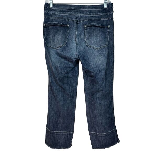 Democracy Ab Technology Jeans Womens 12 Medium Wash Blue Cropped Wide Leg Ankle - Picture 2 of 3